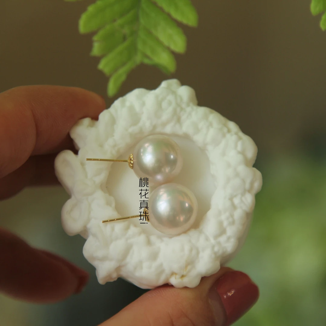 T 【圆梦】欧若风珠宝 淡水珍珠大耳钉11-12mm Au750 18k金耳环