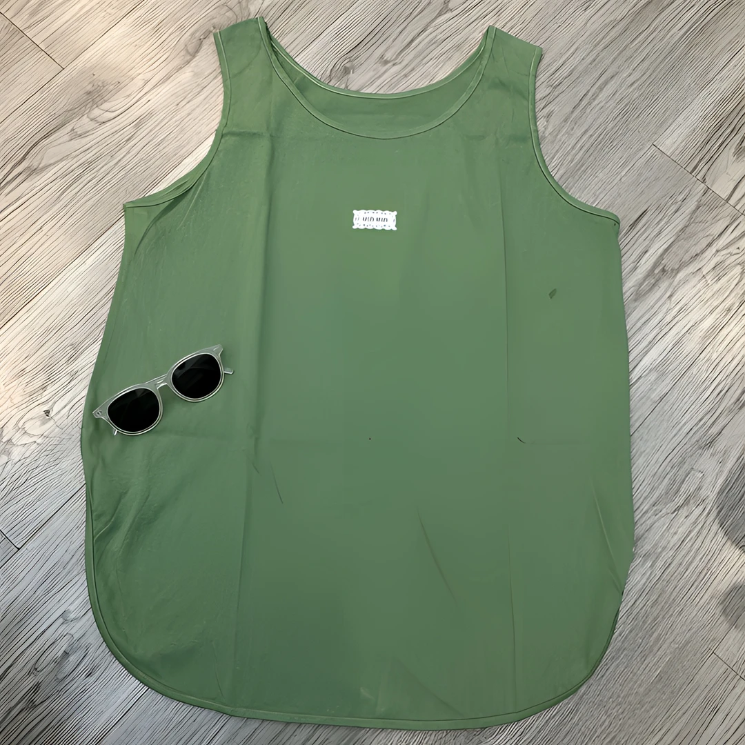 【芬芬姐精选】夏季轻职风简约潮流风时尚宽松休闲开叉圆边背心726