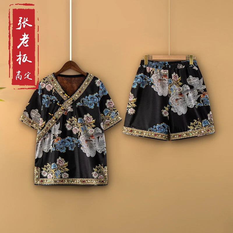 【大鱼海棠】2025新款夏季新中式上衣+短裤国风夏装薄款两件套装女