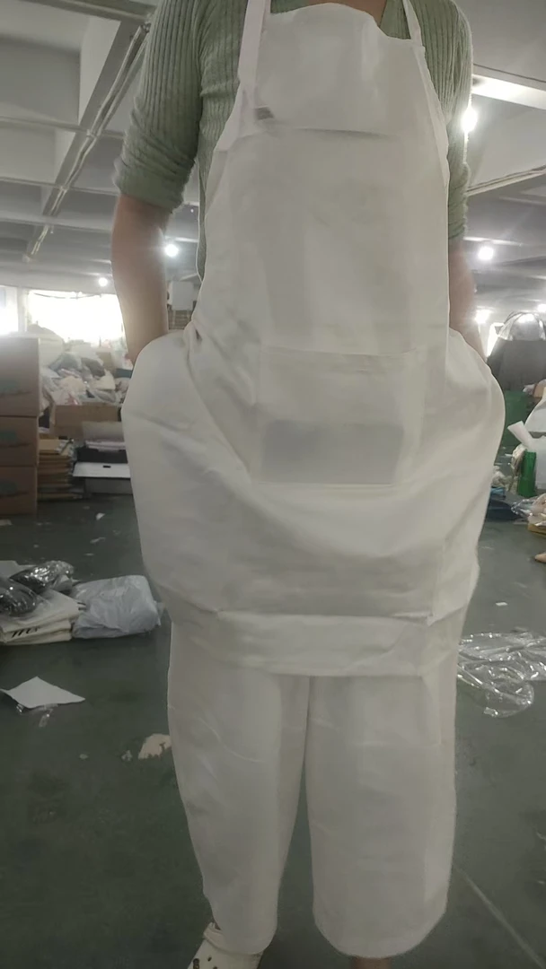 白色纯色简约围裙发1个