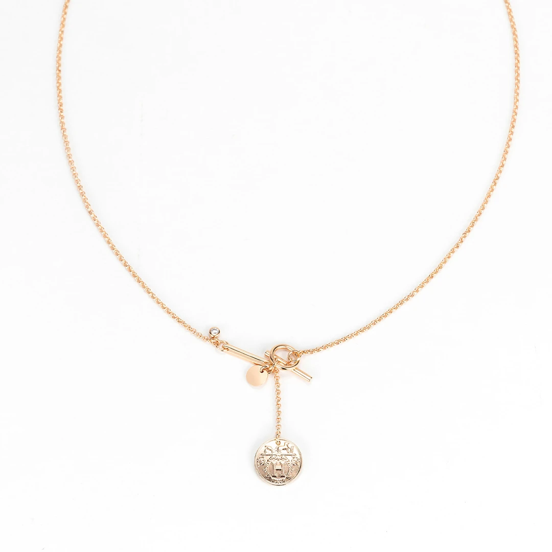 藏书章金色项链优雅美丽饰品高档气质送女朋友现货