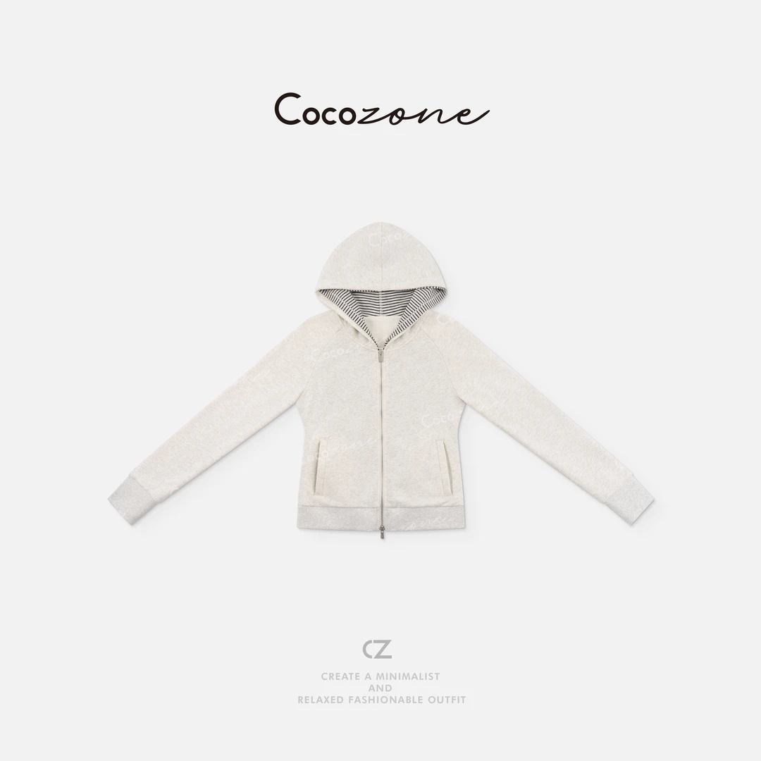 COCO ZONE 刘一一“双拉链外套”100棉层次感假两件外套 CD1A1185
