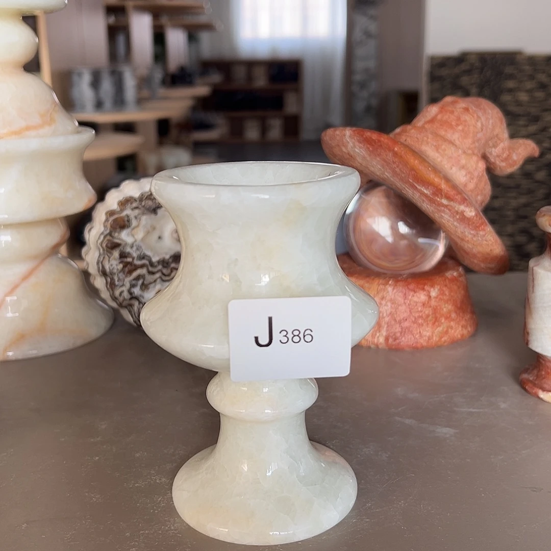 石材J386白水晶烛台