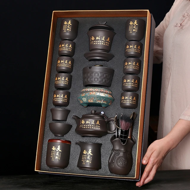 原矿紫砂茶具套装家用半手工紫砂壶送老师长辈父亲乔迁礼高档礼盒