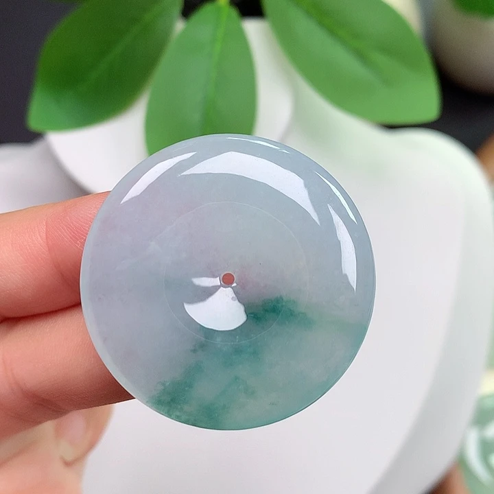翡翠未镶嵌颈饰平安扣 35.3x5.5mm