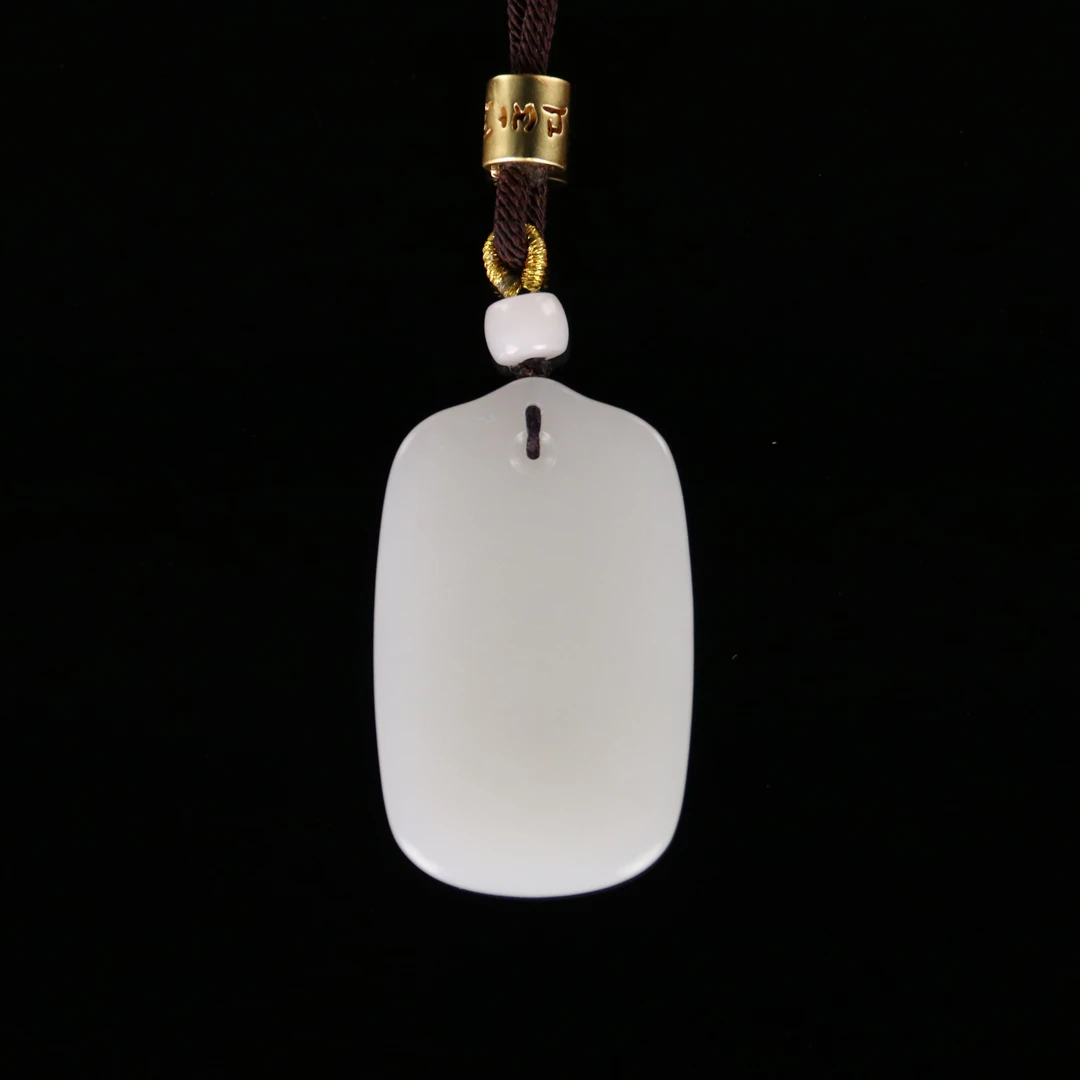 XY 和田玉白玉35无事牌吊坠