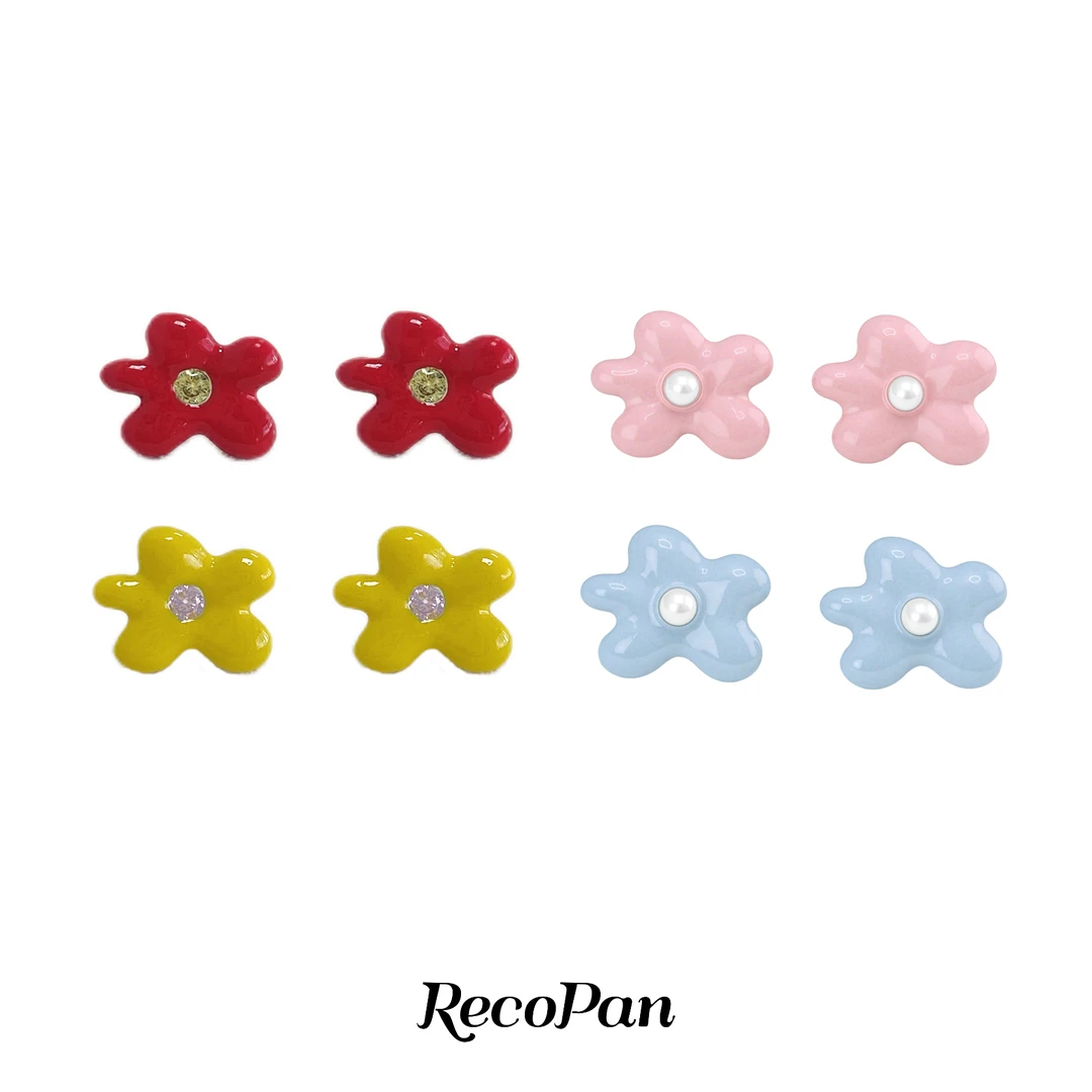 RECOPAN STAY MEDIOCRE 非金属珐琅耳饰 快乐专辑原创花朵耳环