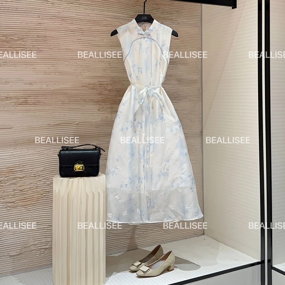 【宠粉价】夏季新款无袖显瘦国风高贵优雅气质宽松连衣裙W-A639