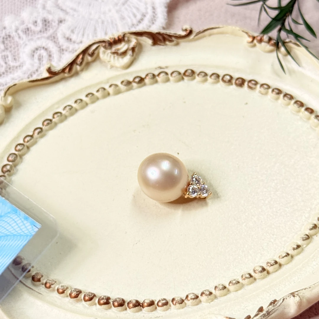 【六六中古】孤品精美海水南洋金珠18k金吊坠ew3016带银链珠子10.2