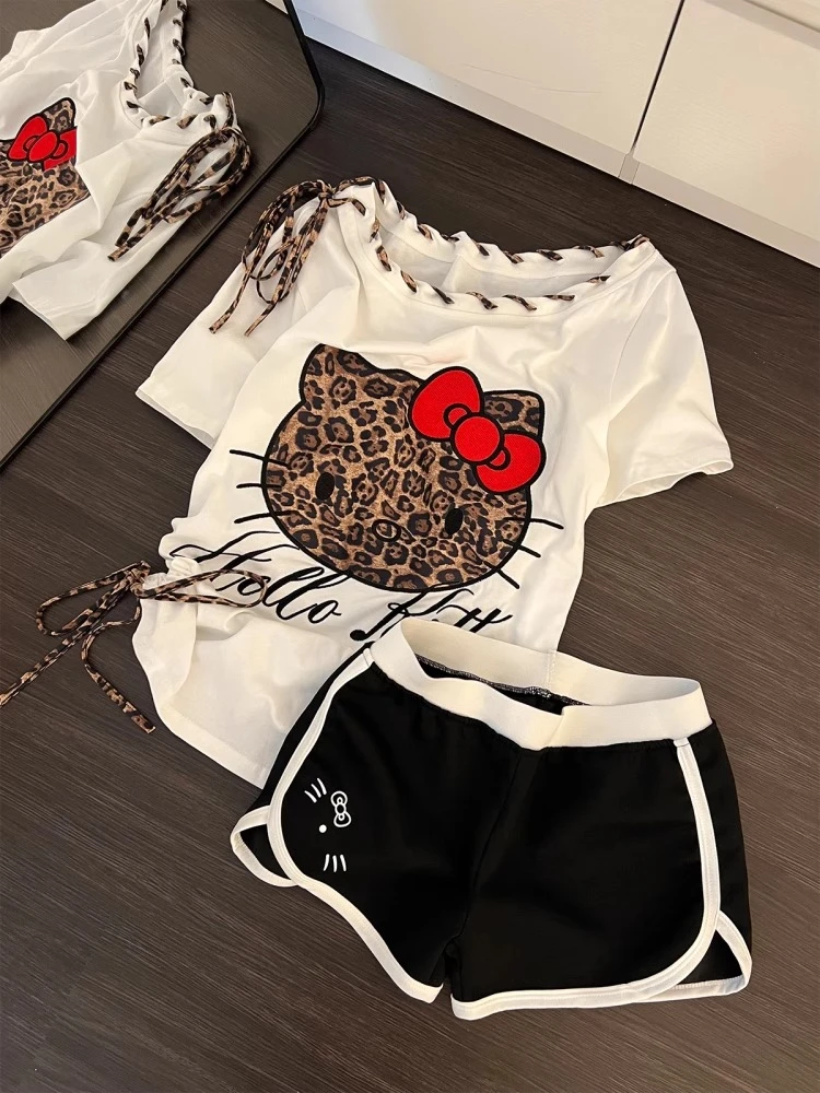 【DMXJ大梦想家】韩系凯蒂猫睡衣女夏日卡通2025新款短裤家居服套装