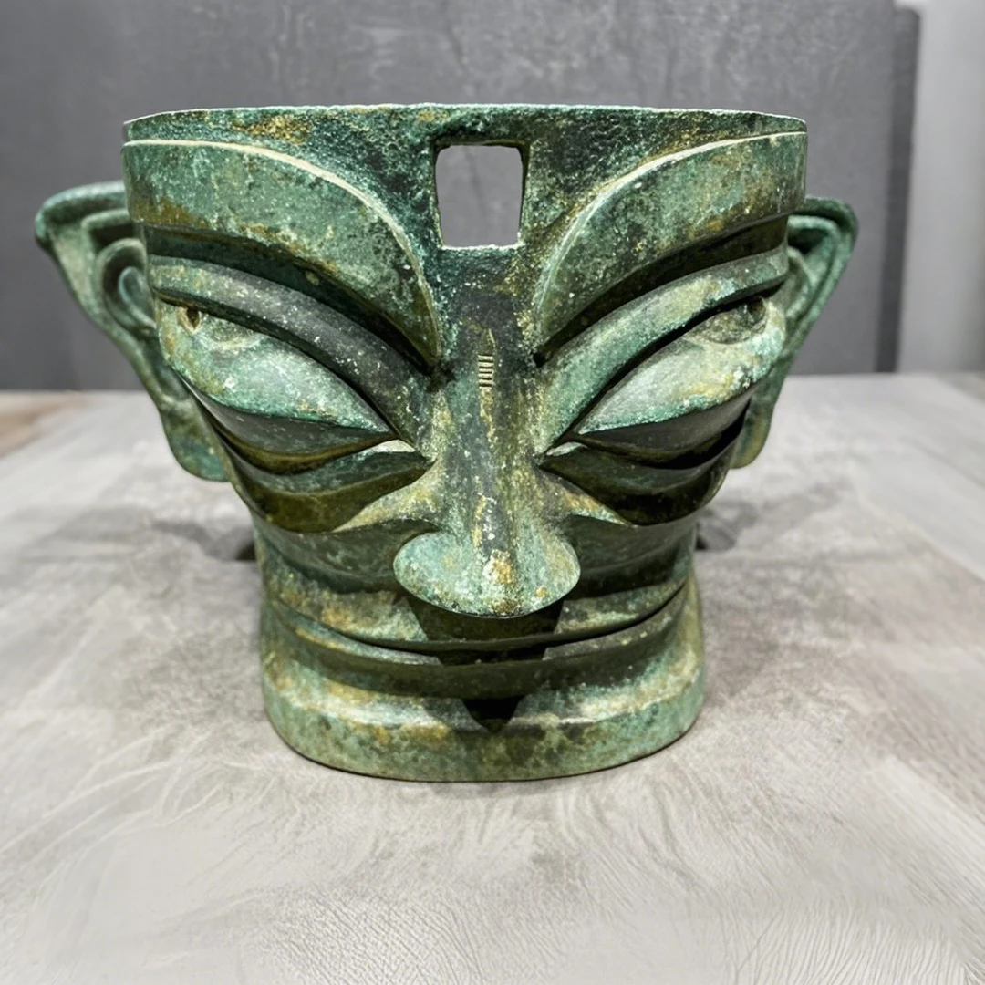 大号仿古青铜器三星堆面具人面像书房办公摆设商务礼品纪念品送礼