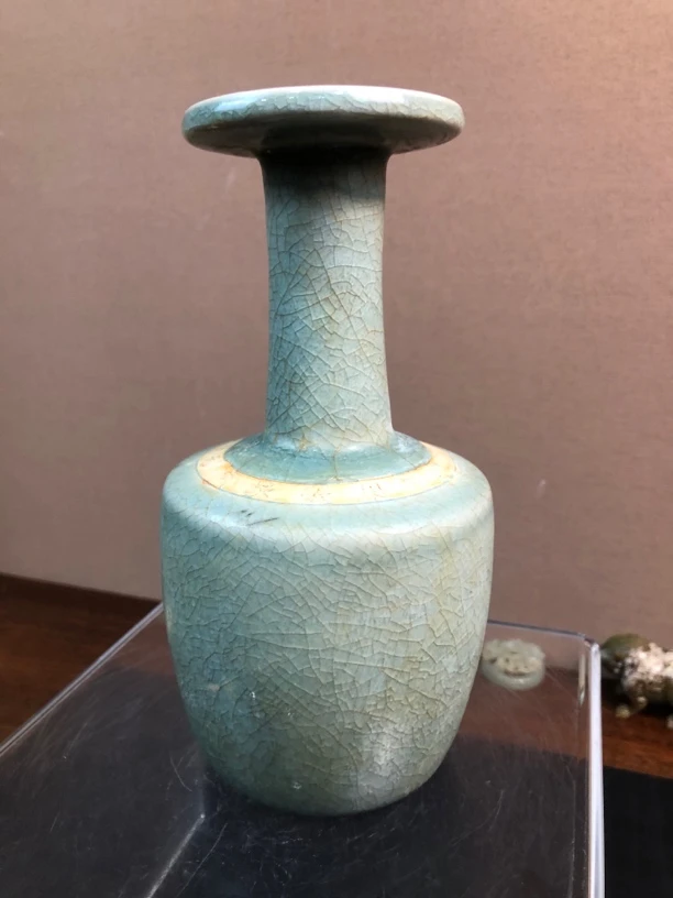 汝窑盘口瓶全美品