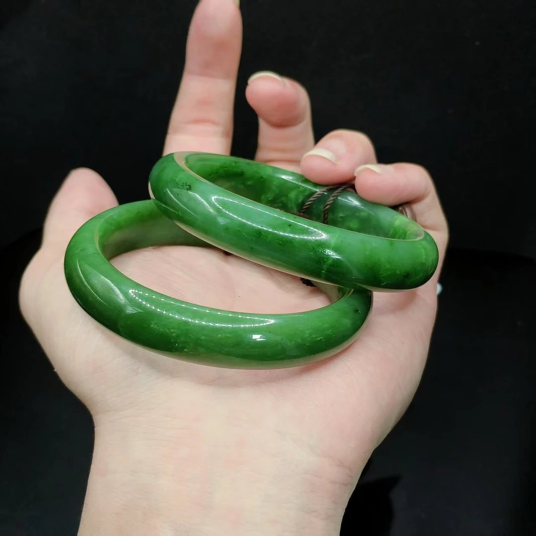 【李想精选】和田玉宽条手镯Y36【多样性发其一】圈口52-64mm