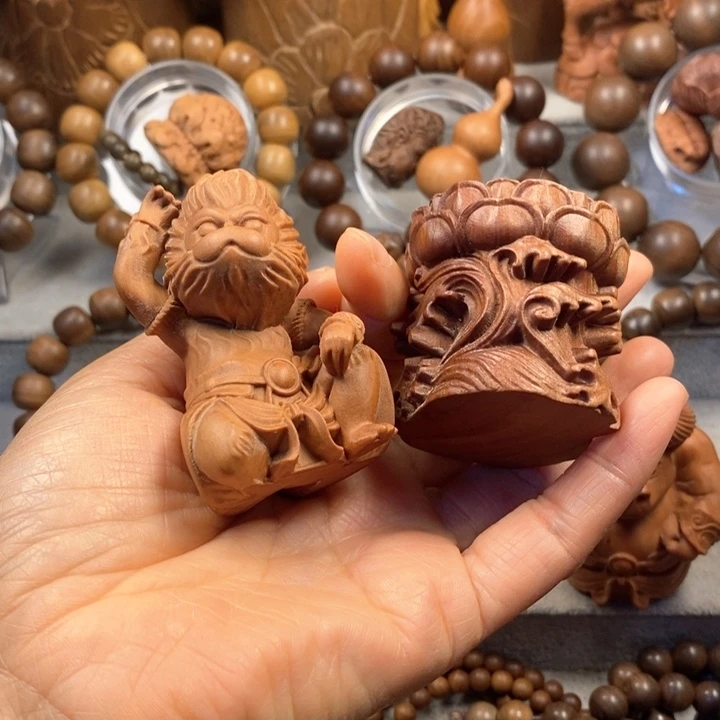 第***区檀香木手串/手链老山檀奶香味两个手把件