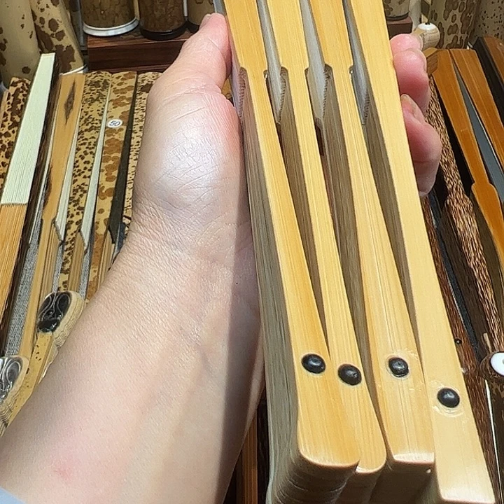 麟***苒扇子四把玉竹合拍