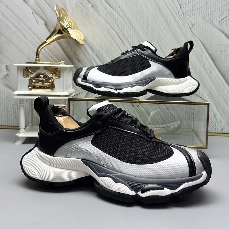 欧洲站男鞋2025秋冬新款网面透气老爹鞋小众个性痞帅运动休闲鞋潮