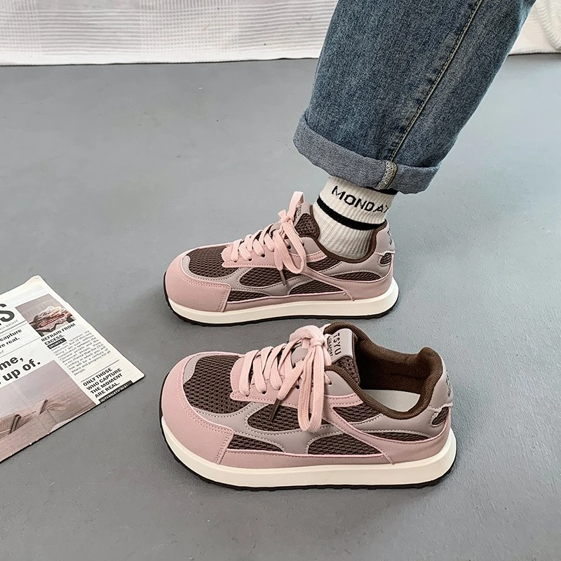 丑萌德训鞋女2025夏季新款薄款透气百搭网面阿甘鞋休闲镂空运动鞋