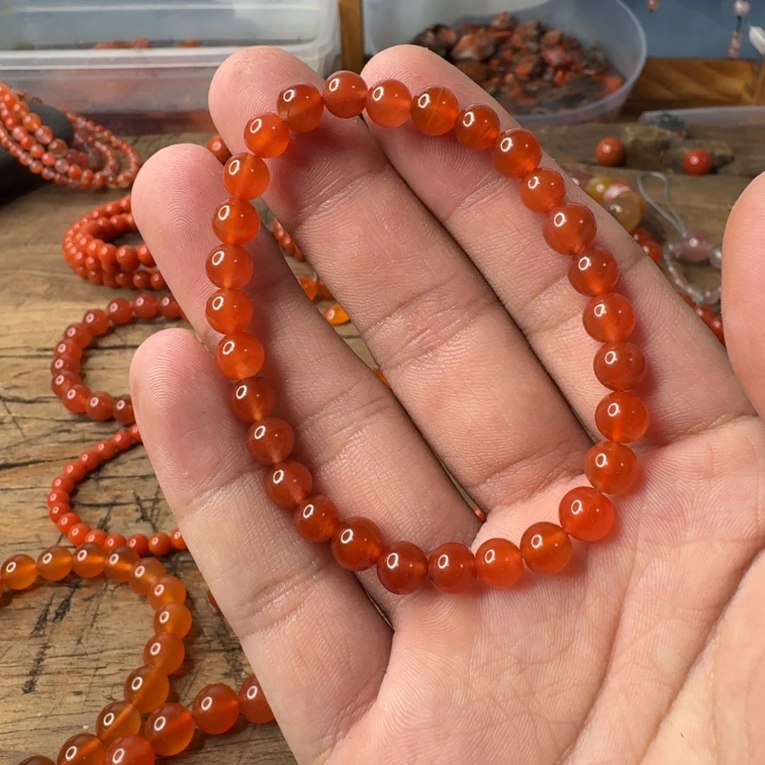 南红玛瑙单圈未镶嵌卡6微瑕8