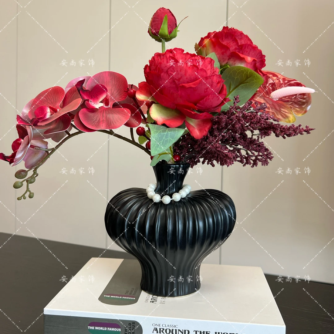 ANSHANG｜设计  【红韵】设计师款高档仿真花玄关装饰