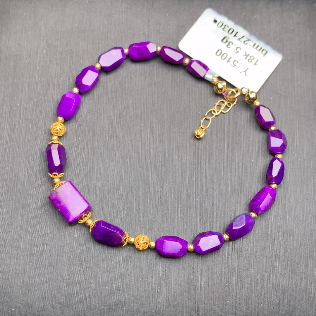 苏纪石（舒俱来）手链18K金镶嵌