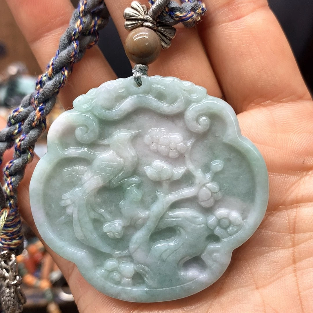颈饰未镶嵌翡翠复古翡翠吊坠项链