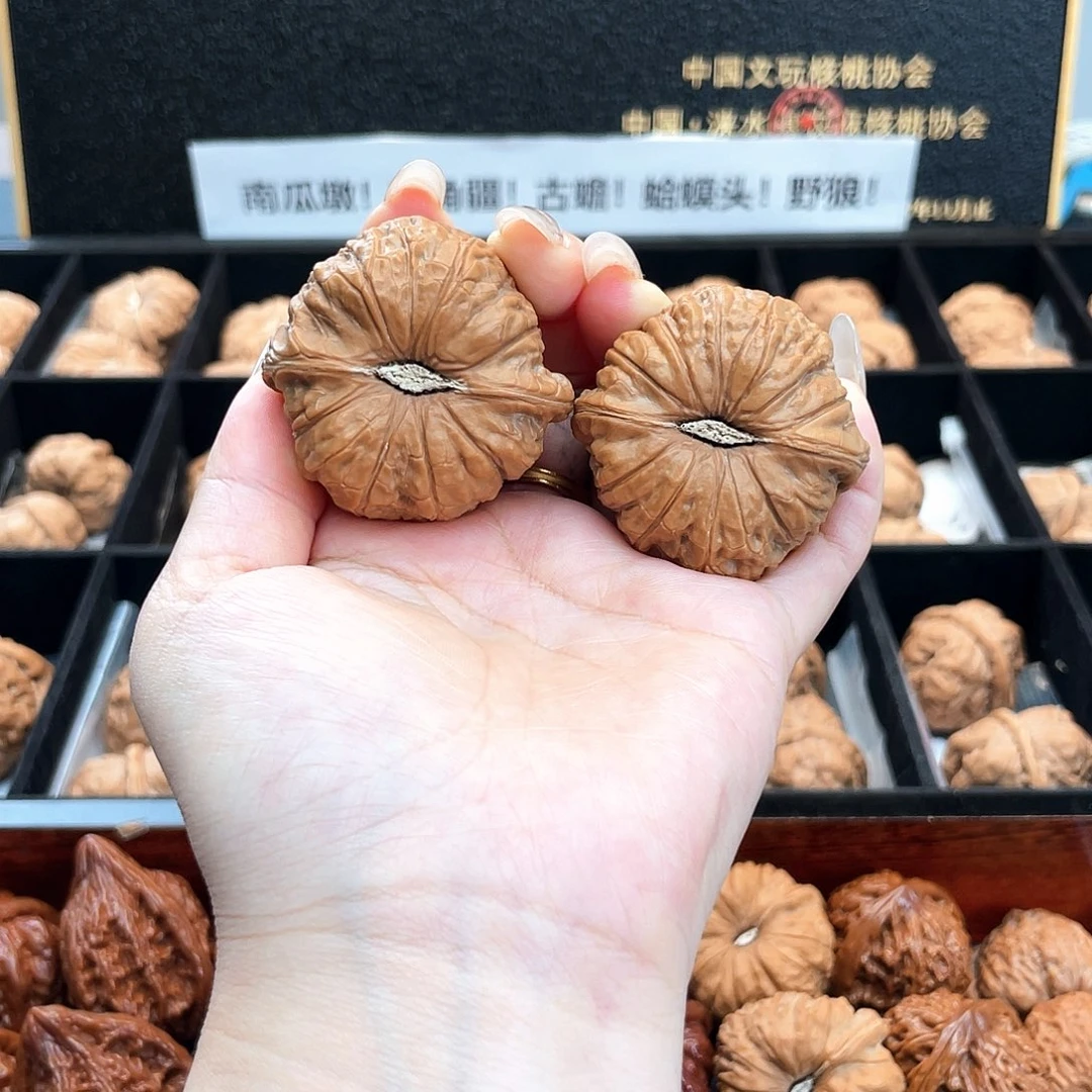 把件文玩核桃43南瓜全品正圆石膏底➕毕业级43S3