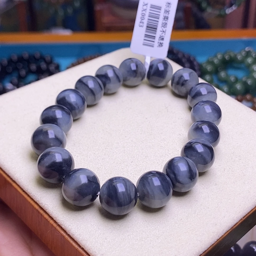 和田玉未镶嵌颈饰青花老料12mm手串