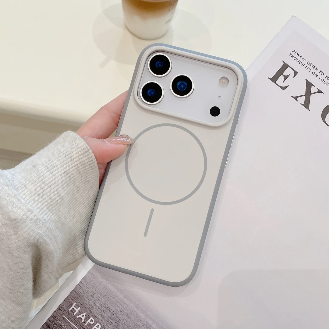 适用于iPhone17ProMax新款手机壳苹果16磁吸保护套磨砂撞色二合一