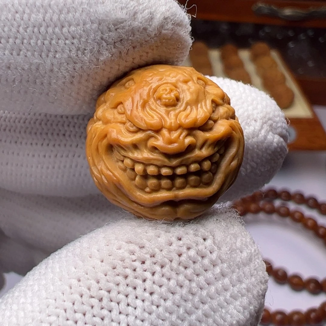 猴头核桃把件精工骷髅钟馗18