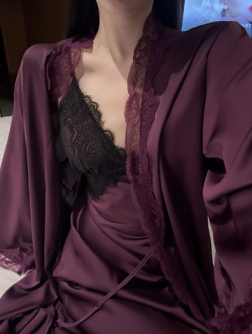 【美人苼柔】法式轻奢纯欲深V纯欲吊带睡裙带胸垫露背宫廷风睡衣女