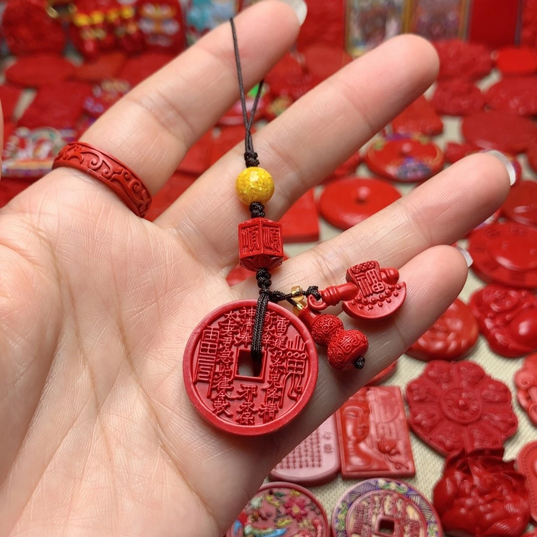 天然辰砂工艺品朱砂手机坠
