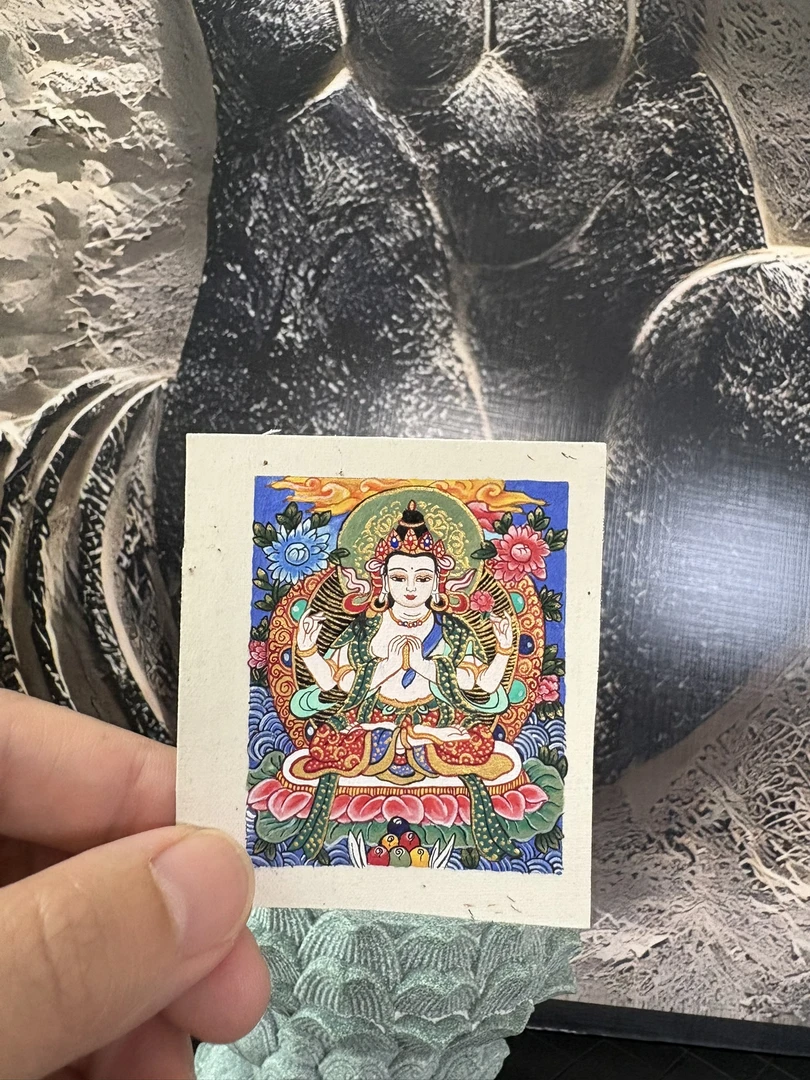 一念心画  纯手绘矿物颜料热贡唐卡  八大守护 四臂关关 十二生肖