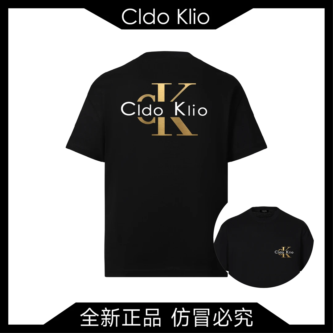 CK纯棉男士t恤短袖男夏季小白T高级感男装轻奢痞帅男装潮牌