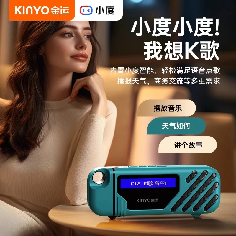 金运k18唱歌麦克风话筒一体机蓝牙无线家用ktv通用车载多功能T