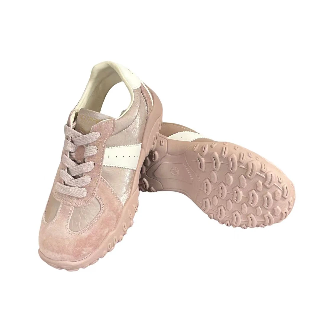 【0893】真皮厚底防滑百搭德训鞋新款春款鞋子爆款软底阿甘鞋女鞋