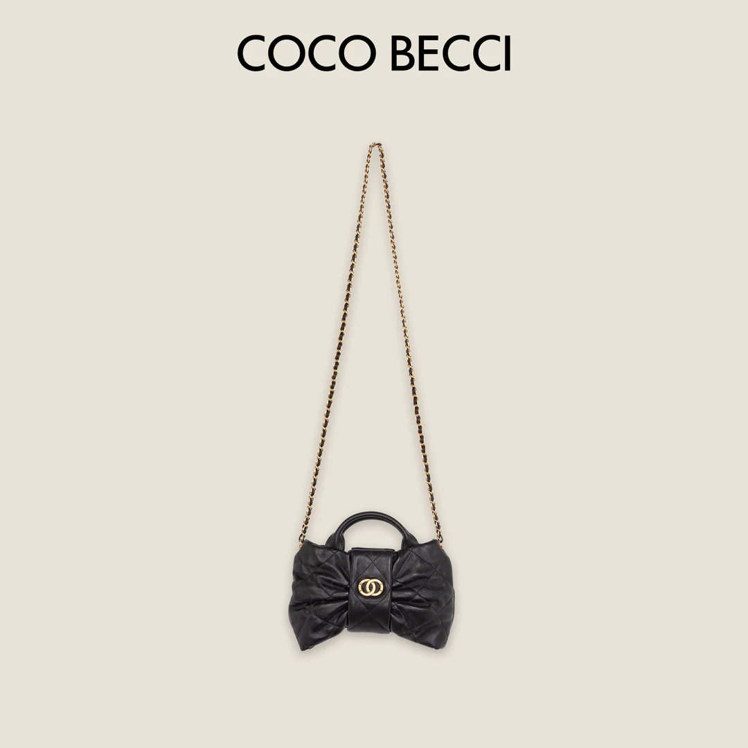 COCO BECCI头层羊皮蝴蝶结甜美气质优雅包包CFLJD293005