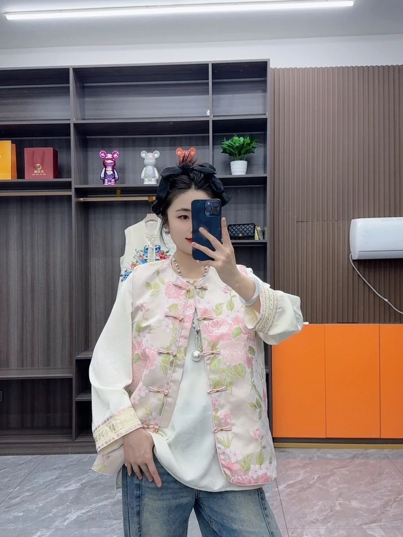 中式春季新款不对花马甲