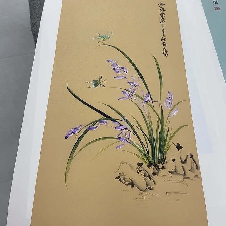 国画国画立体兰花