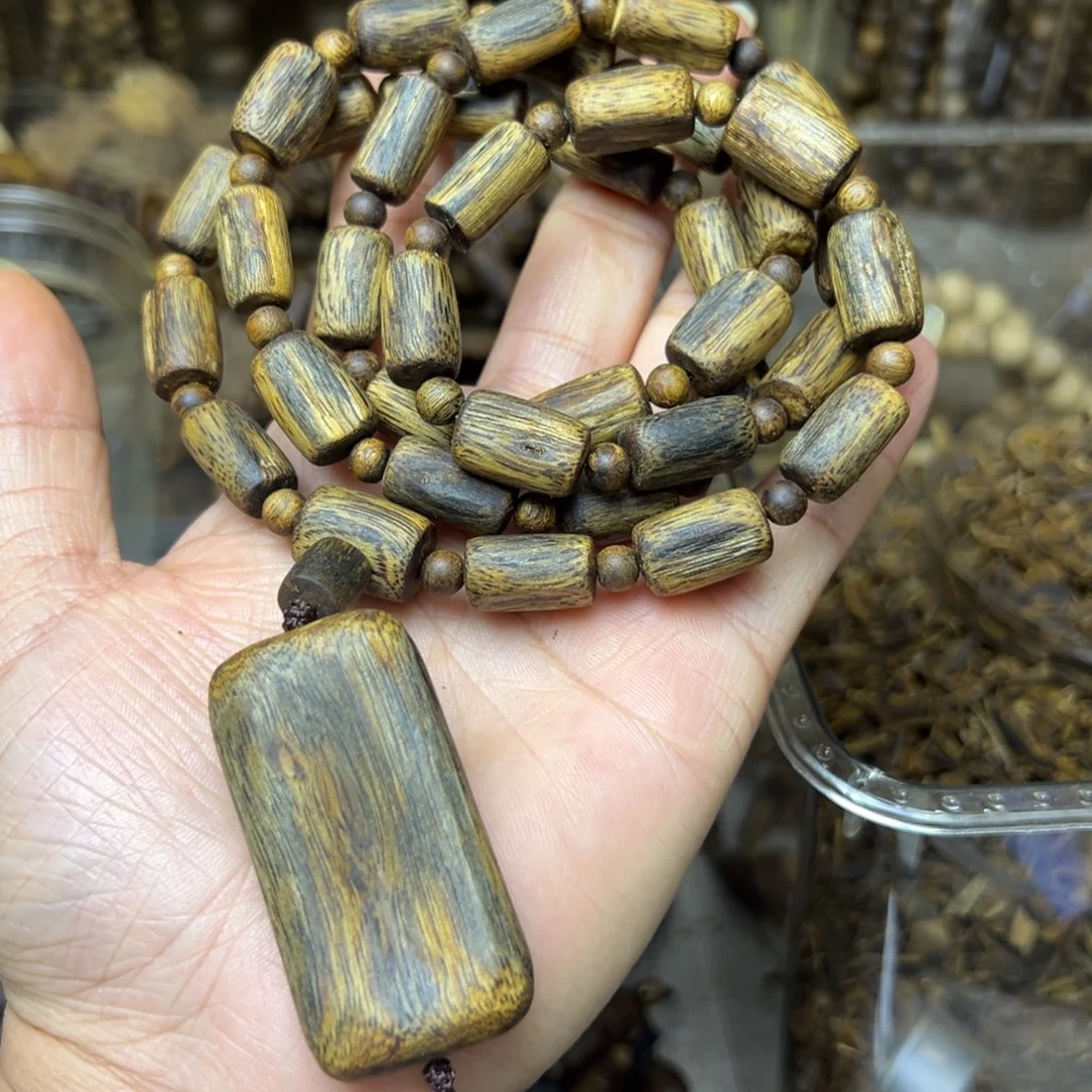 手串沉香金沙叶高品质随形桶珠40克多圈发一