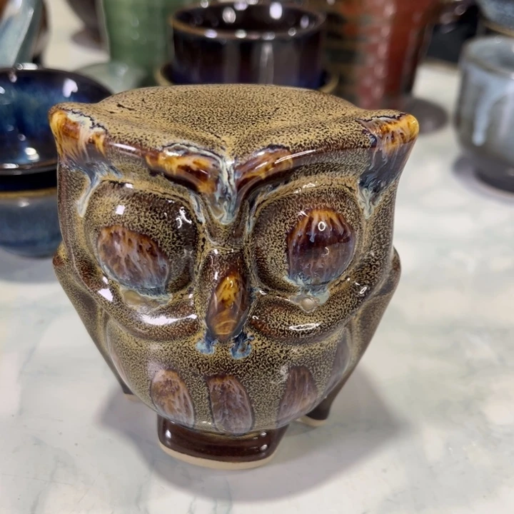 瓷片七厂窑变款猫头鹰