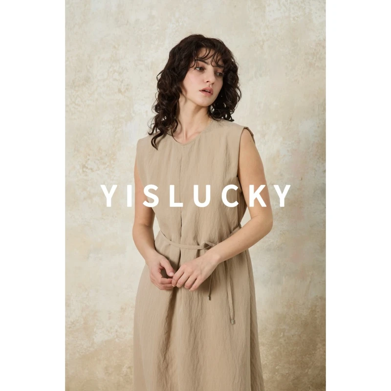 【与众不同】23姆米桑蚕丝高温丝锦女士春夏无袖经典连衣裙LG9602