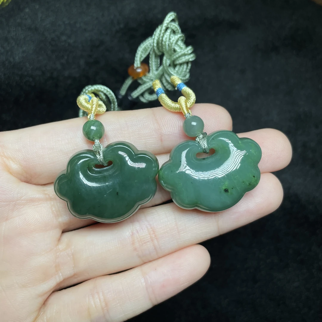 HD石惑珠宝^和田玉祥云锁吊坠约22*30mm&多样性发一