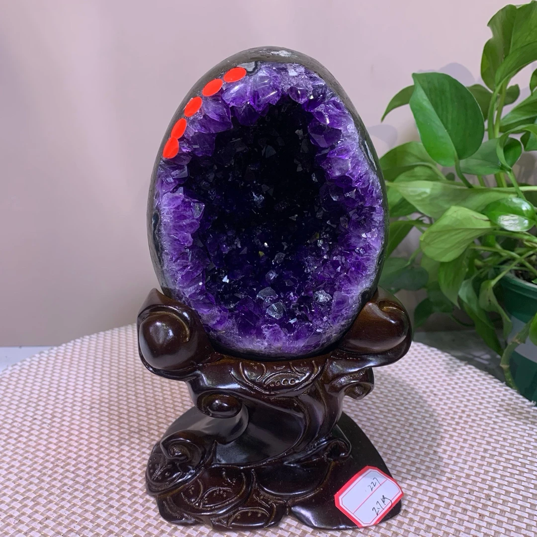 乌拉圭紫晶恐龙蛋富贵吉祥紫气东来福旺家居摆件乔迁开业商场店铺