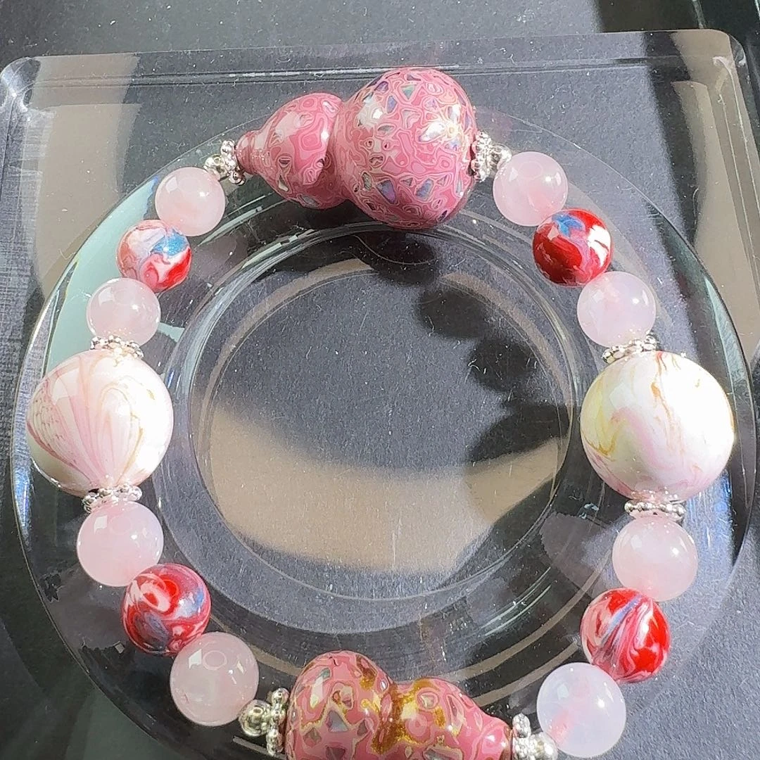 非遗大漆葫芦珠 卡2.8 粉雾朦胧