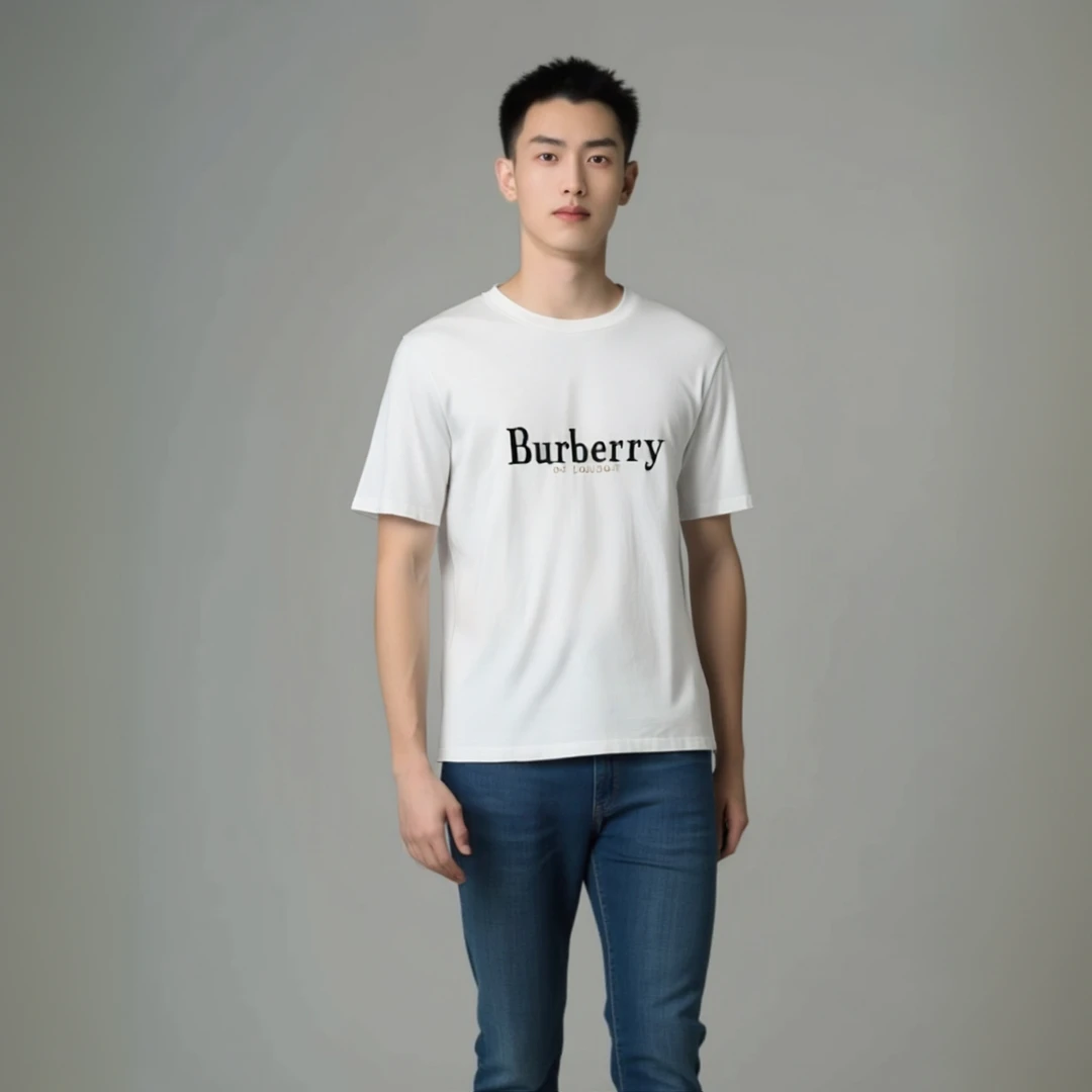 99新 BURBERRY/博柏利 12716219 刺绣logo圆领短袖 白色 S码