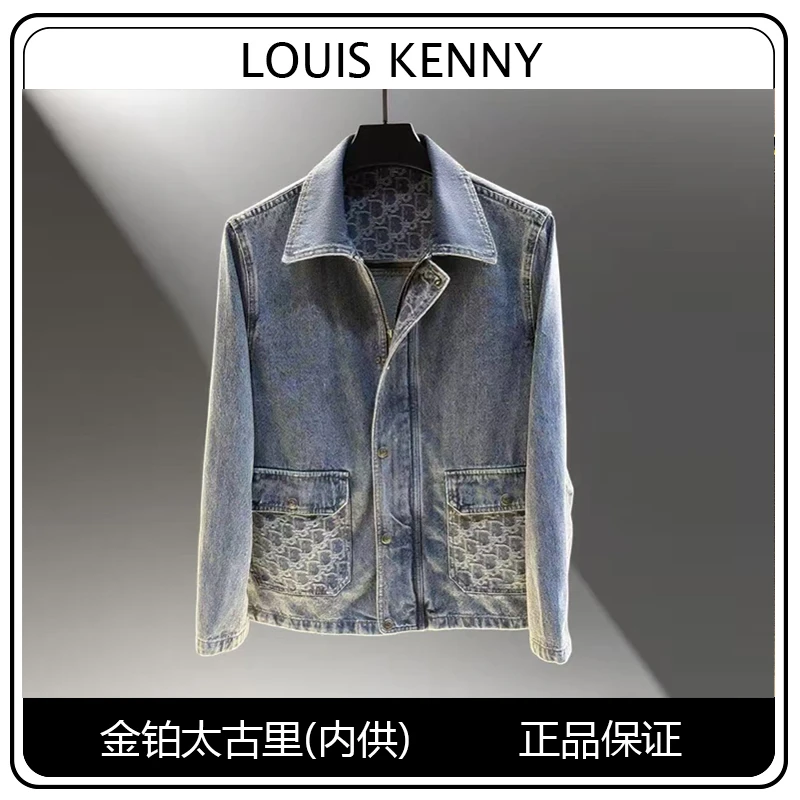 25ss//【D字提花拼接牛仔】秋季男高奢水洗情侣牛仔夹克外套
