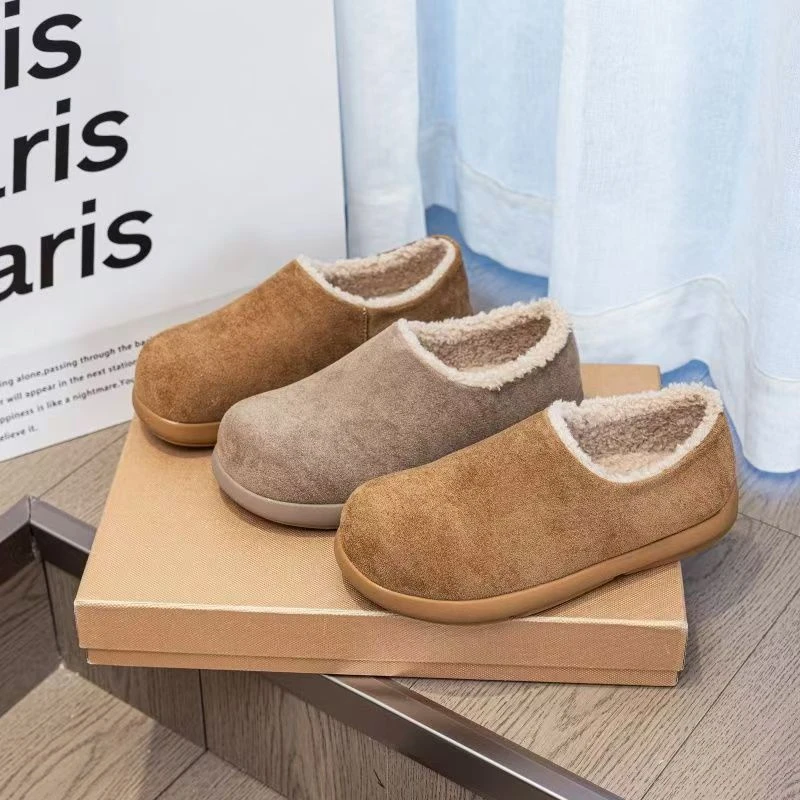 【品牌专属】【现货】2024年冬季加绒加厚防滑防风厚底牛皮羊毛雪地靴