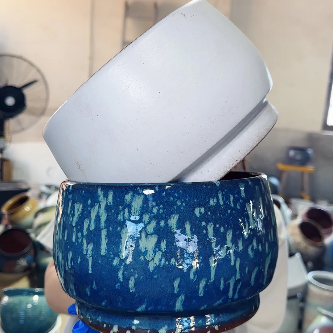 紫砂花盆高13口20