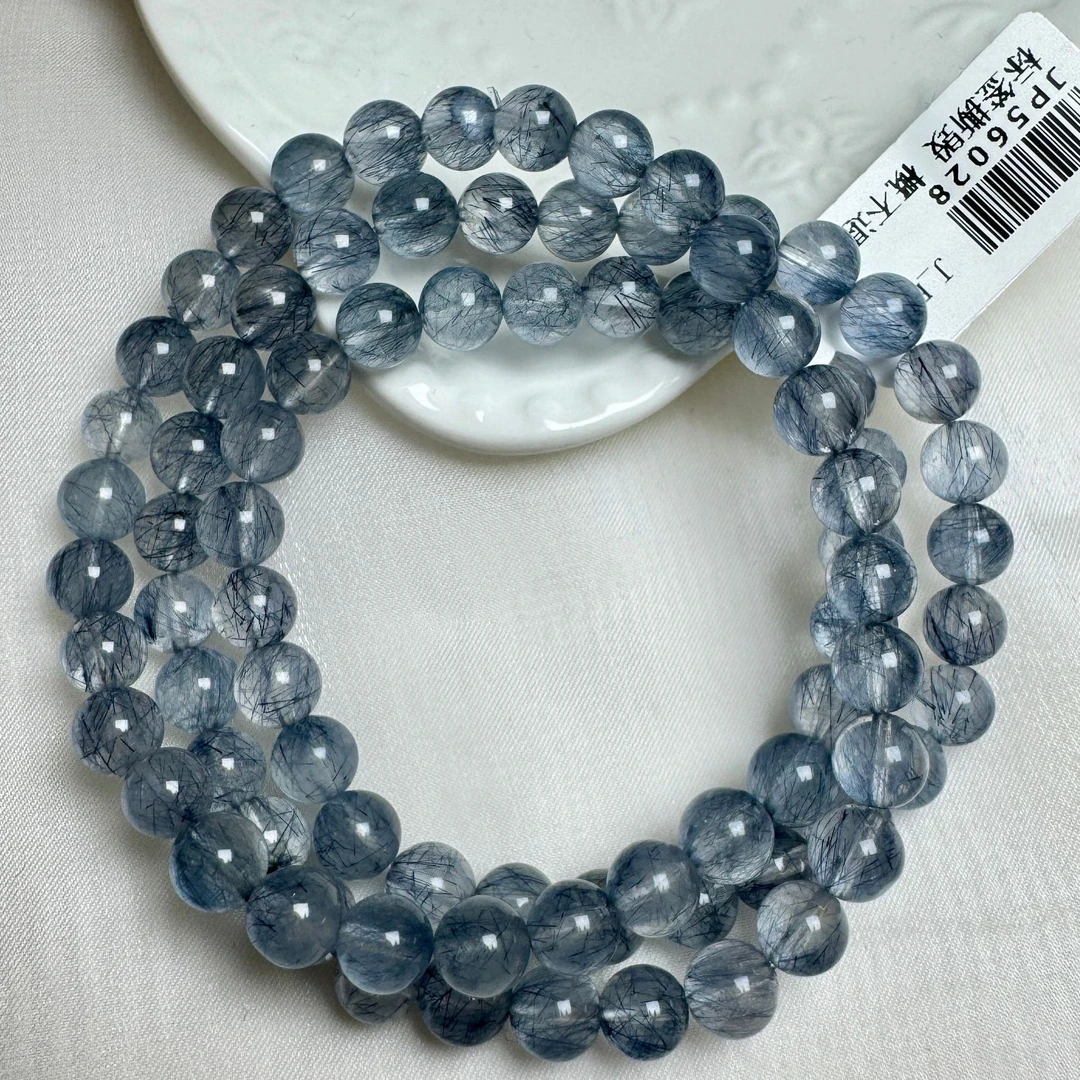 蓝兔毛多圈手串6mm+