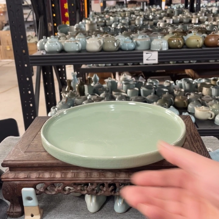 摆件翠青釉新款茶盘